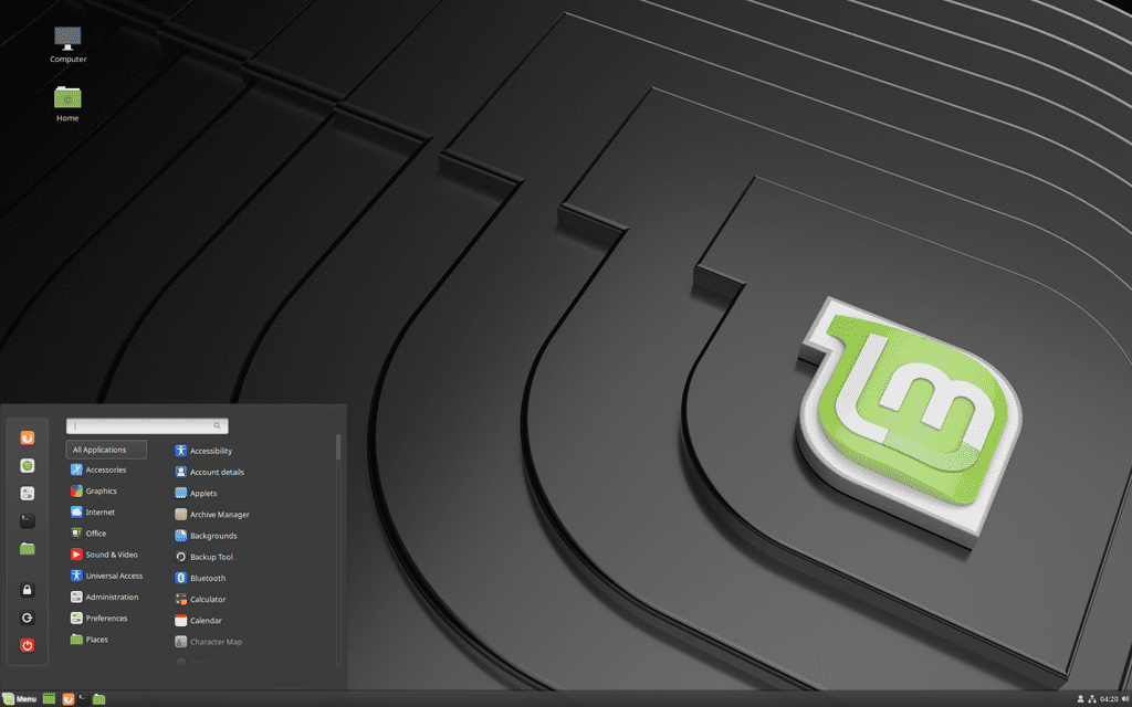 Linux Mint 19.3 デスクトップ