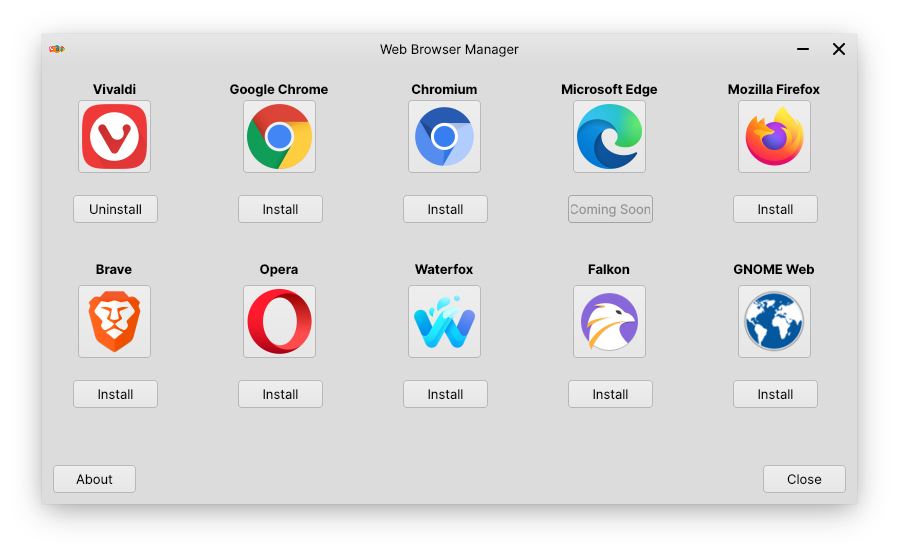 Web Browser Manager