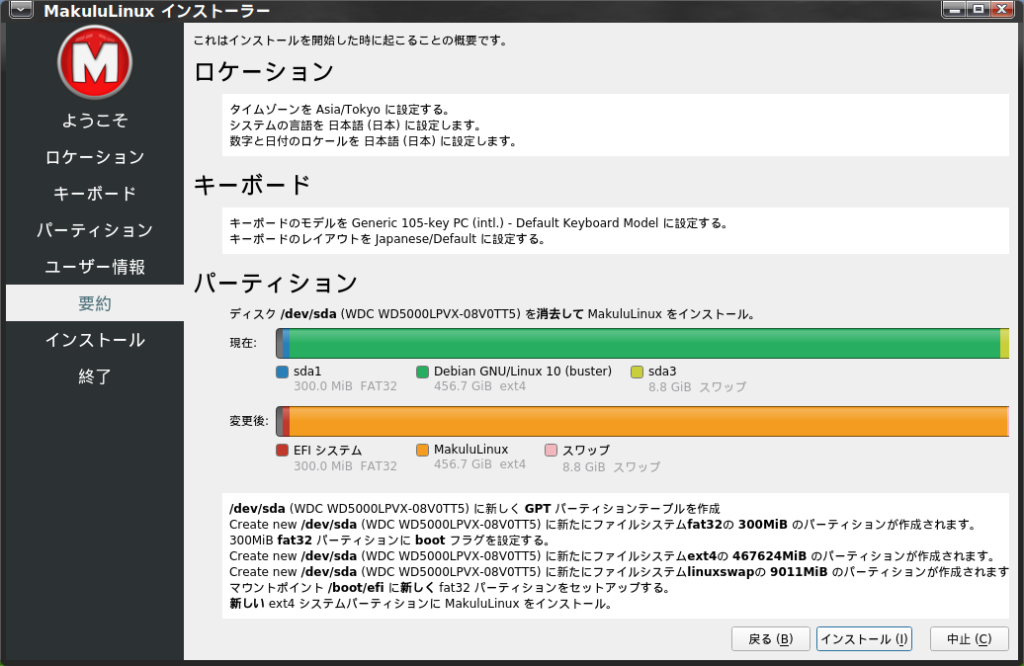 MakuluLinux LinDoz インストーラ6