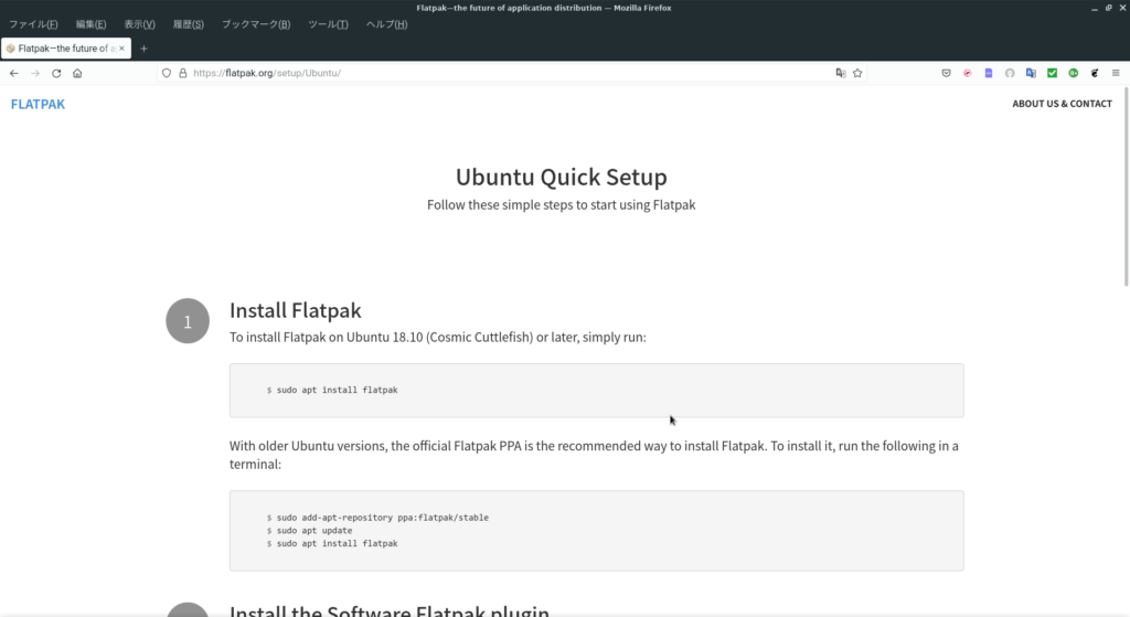 Flathub setup画面